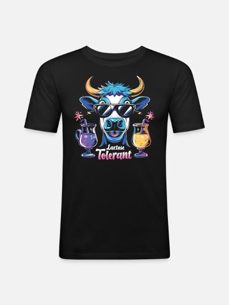 Lactose tolerant - Men's Slim Fit T-Shirt - black