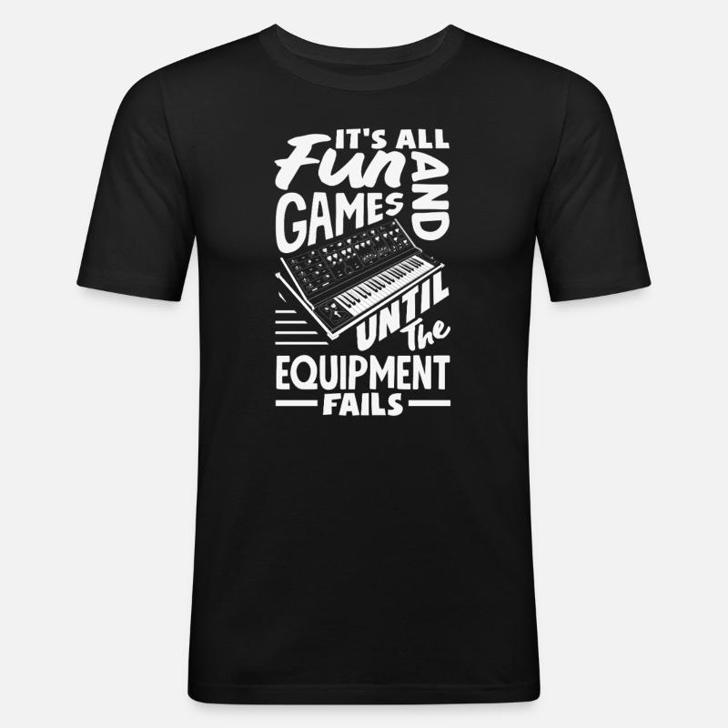 Lustiger Audiovisueller Techniker AV Tec - Männer Slim Fit T-Shirt - Schwarz