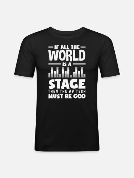 Lustiger Audiovisueller Techniker AV Tec - Männer Slim Fit T-Shirt - Schwarz