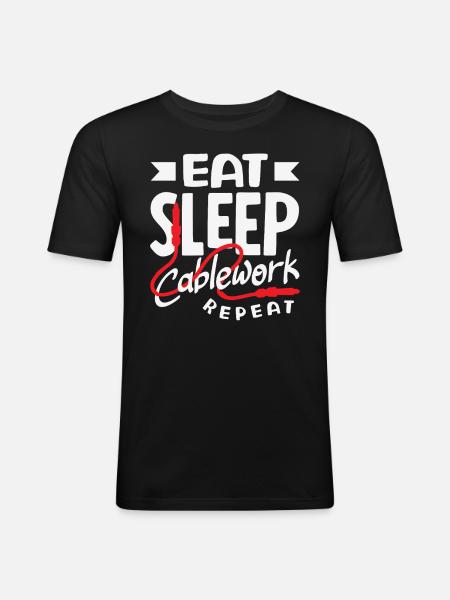 Lustiger Audiovisueller Techniker AV Tec - Männer Slim Fit T-Shirt - Schwarz