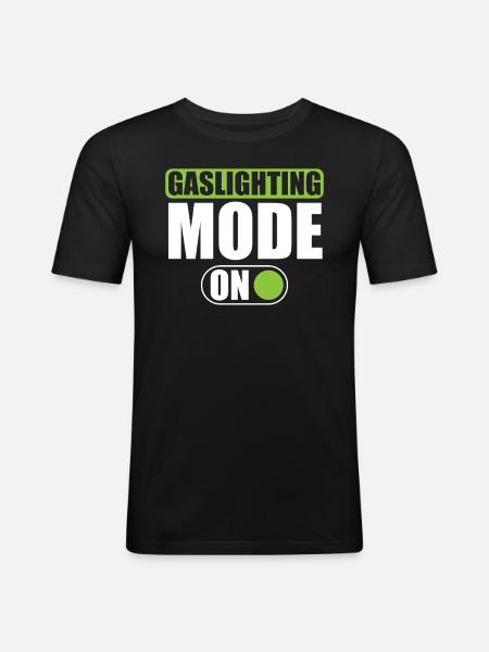 Echtes Professionelles Gaslighting - Männer Slim Fit T-Shirt - Schwarz
