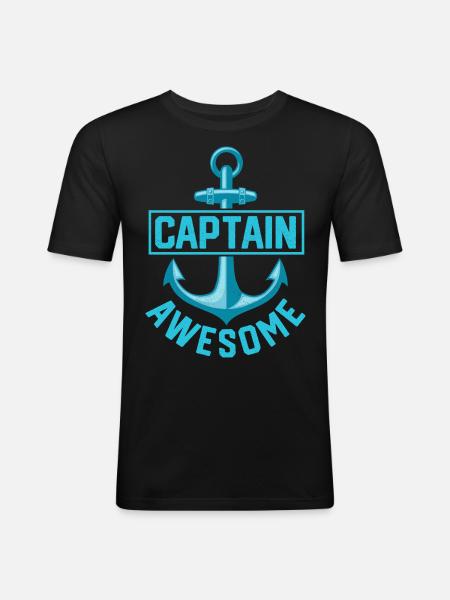 Kaptajn - Herre Slim Fit T-Shirt - sort