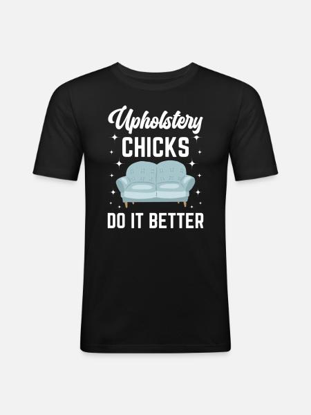 Restauratorin Polstermöbel - Männer Slim Fit T-Shirt - Schwarz