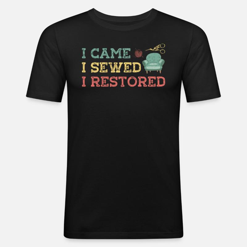 Restauratorin Polstermöbel - Männer Slim Fit T-Shirt - Schwarz