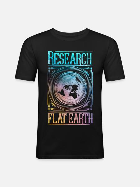 Research Flat Earth - Men's Slim Fit T-Shirt - black