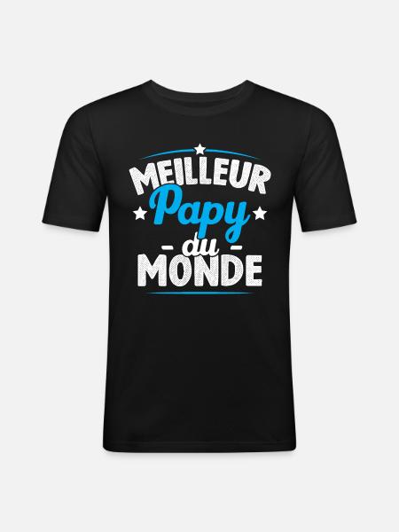 Meilleur papy du monde - T-shirt près du corps Homme - noir