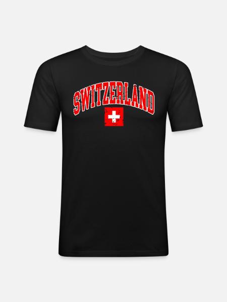 Switzerland - Men's Slim Fit T-Shirt - black