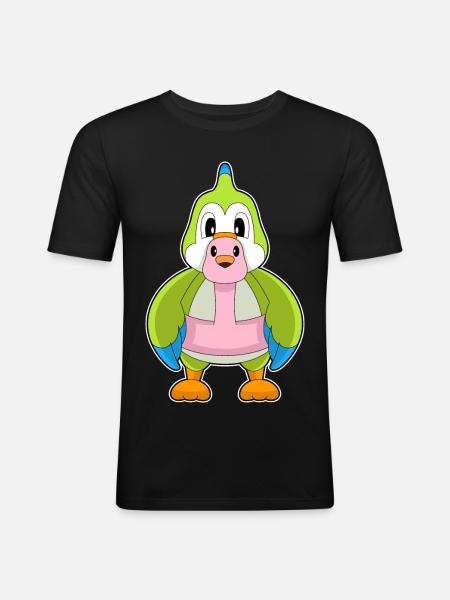 Parrot Flamingo - Men's Slim Fit T-Shirt - black