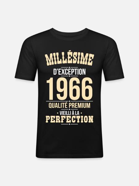 1966 – Millésime d’exception – Qualité premium - T-shirt près du corps Homme - noir