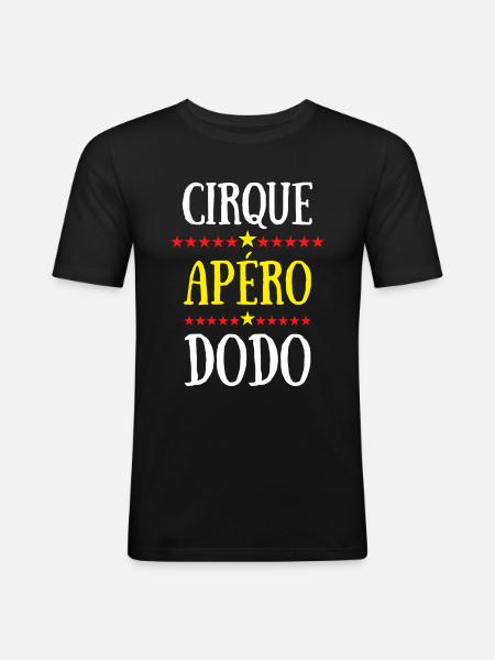 cirque apéro dodo - T-shirt près du corps Homme - noir