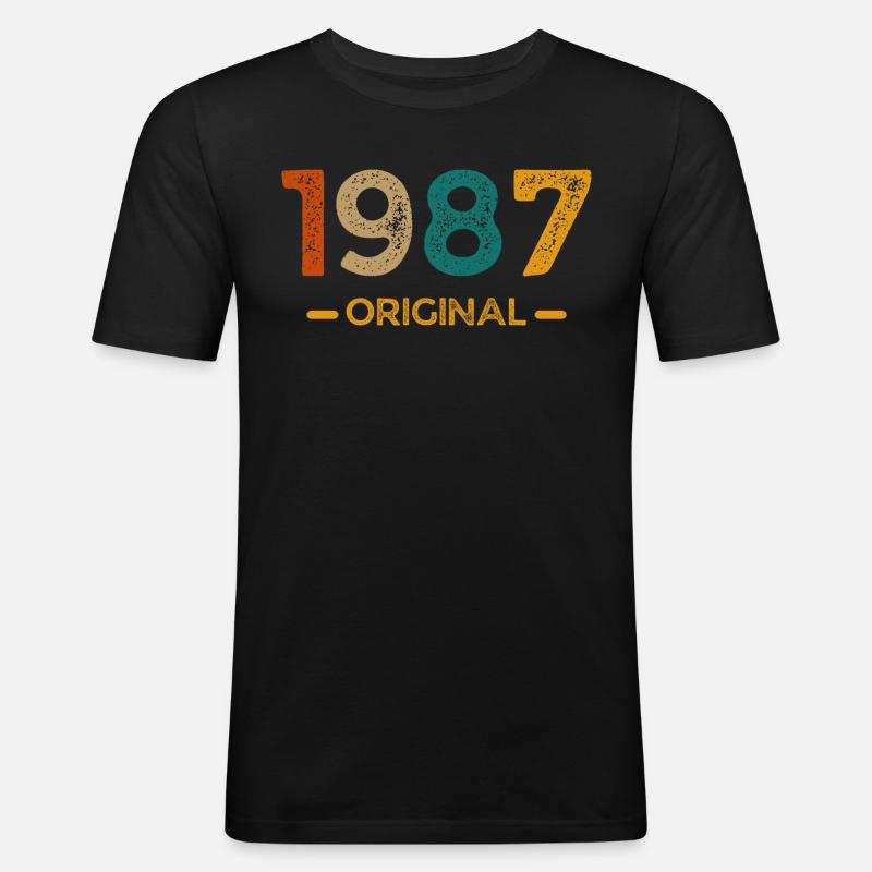 Original von 1987 - Männer Slim Fit T-Shirt - Schwarz