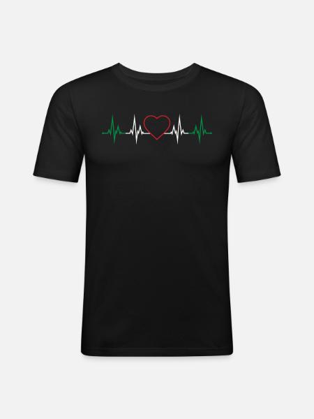 Heartbeat Italy - Men's Slim Fit T-Shirt - black
