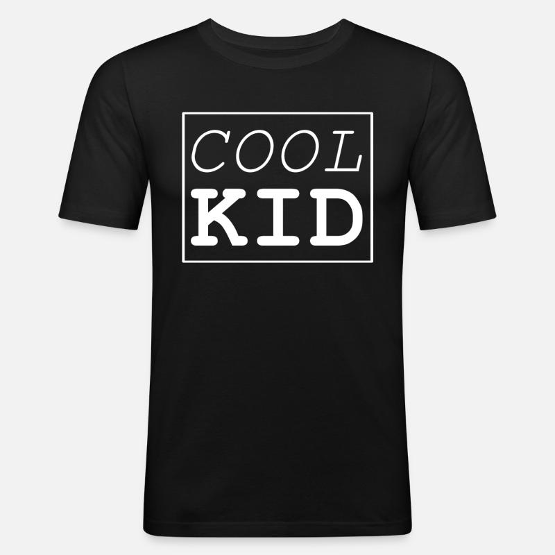 Cool Kid - Männer Slim Fit T-Shirt - Schwarz