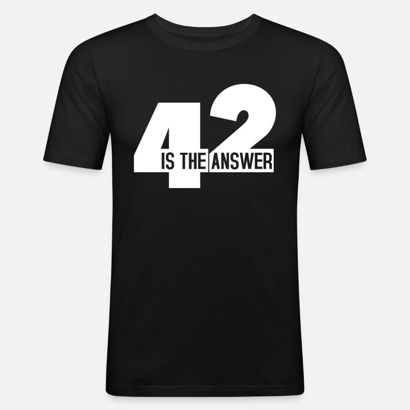 42 - Männer Slim Fit T-Shirt - Schwarz