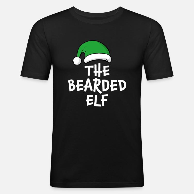 Der bärtige Elf - Männer Slim Fit T-Shirt - Schwarz