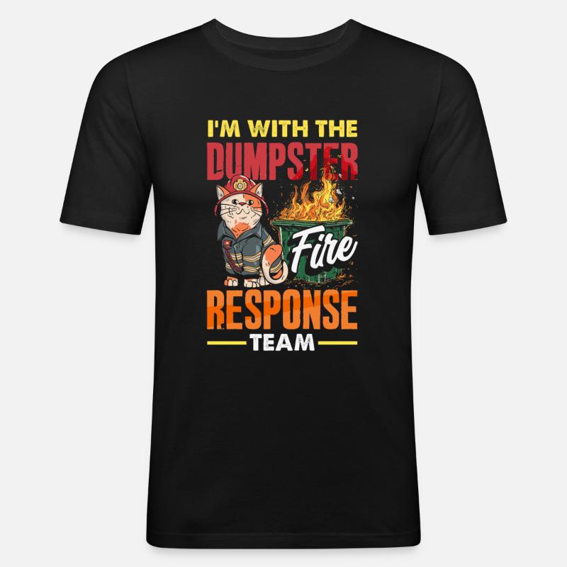 Müllcontainer Fire Response Team Leader - Männer Slim Fit T-Shirt - Schwarz