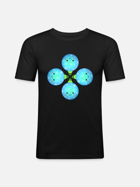 Schöne Weihnachtskugeln Christbaumkugeln - Männer Slim Fit T-Shirt - Schwarz