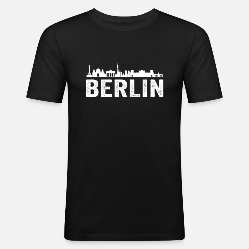 Berlin skyline berlin - Männer Slim Fit T-Shirt - Schwarz