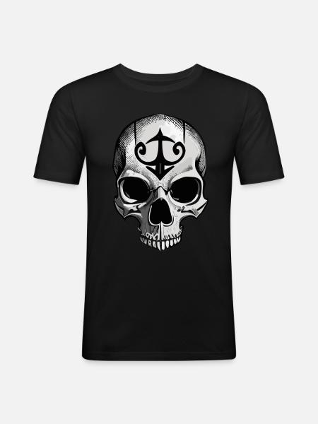 Skull Viking - Men's Slim Fit T-Shirt - black
