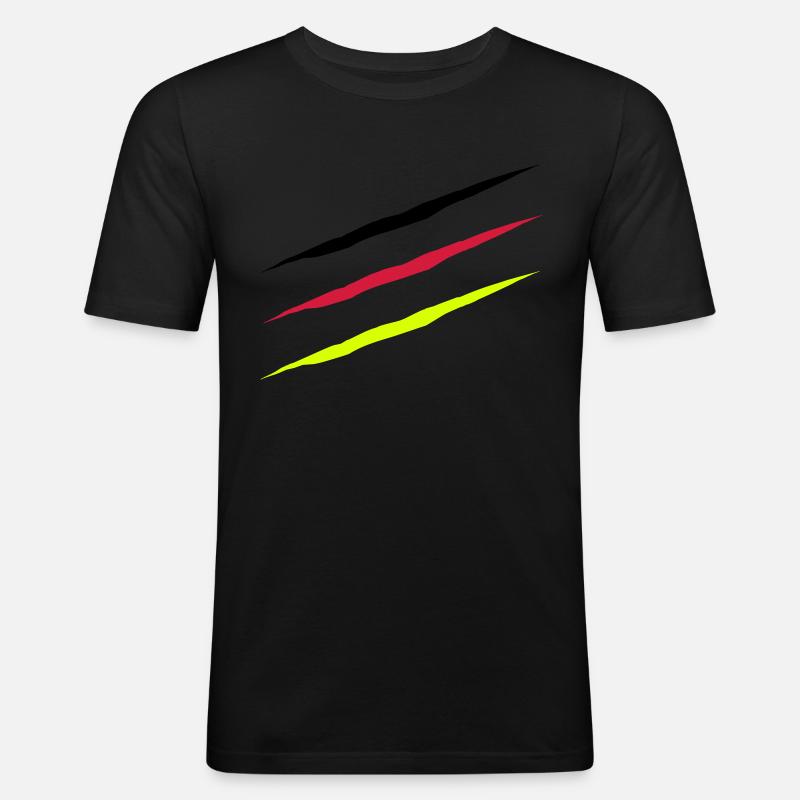 Kratzer - Männer Slim Fit T-Shirt - Schwarz