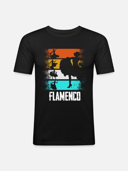 Flamenco Retro - Men's Slim Fit T-Shirt - black