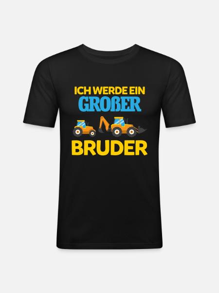 Ich Werde Großer Bruder - Männer Slim Fit T-Shirt - Schwarz