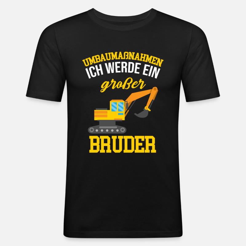 Kind Bruder Bagger - Männer Slim Fit T-Shirt - Schwarz