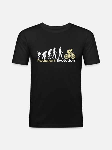 Evolution du cyclisme - T-shirt près du corps Homme - noir