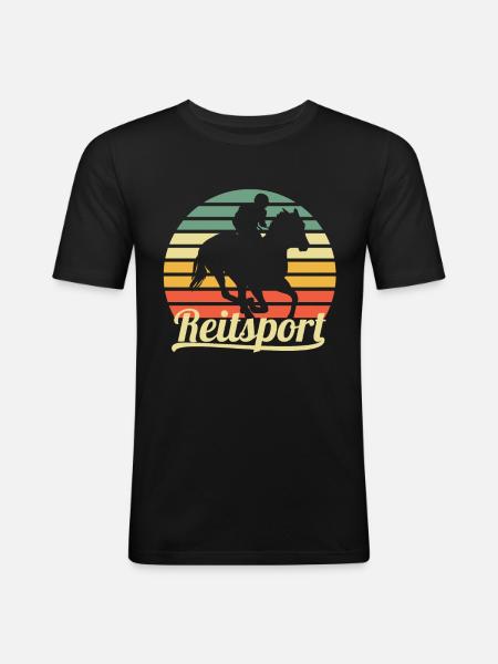 Reitsport Reitschule - Männer Slim Fit T-Shirt - Schwarz
