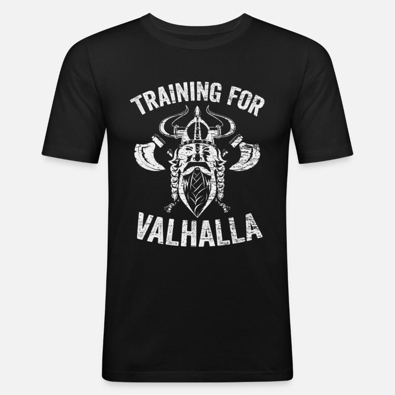 Wikinger Valhalla - Männer Slim Fit T-Shirt - Schwarz