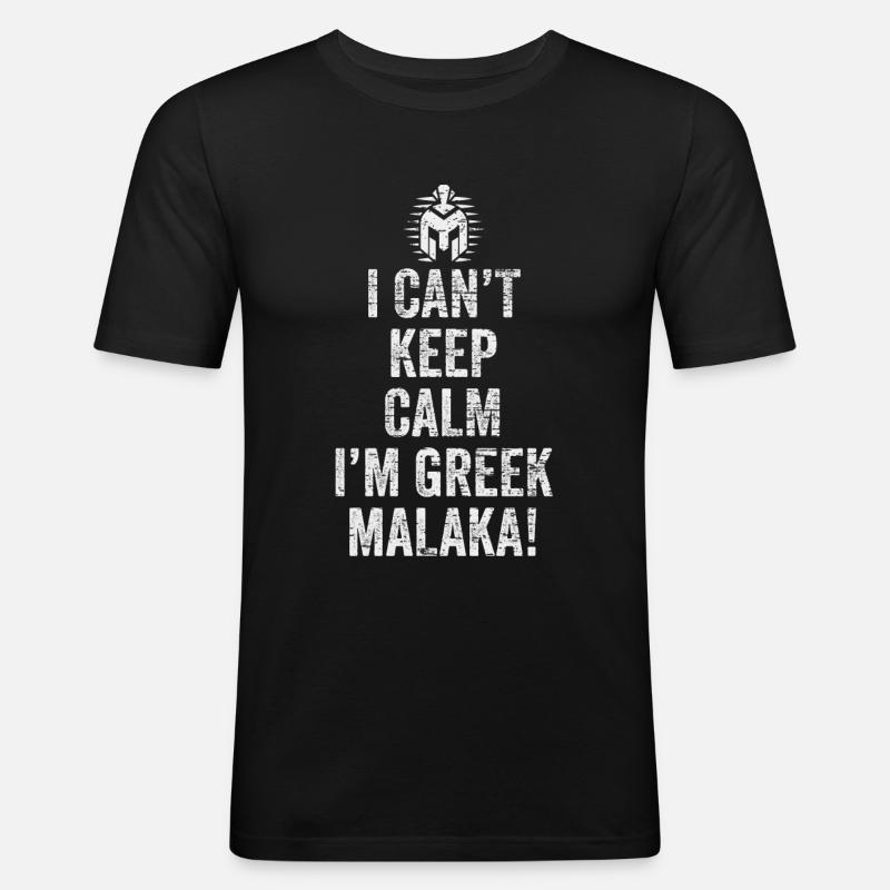 Grieche Malaka - Männer Slim Fit T-Shirt - Schwarz