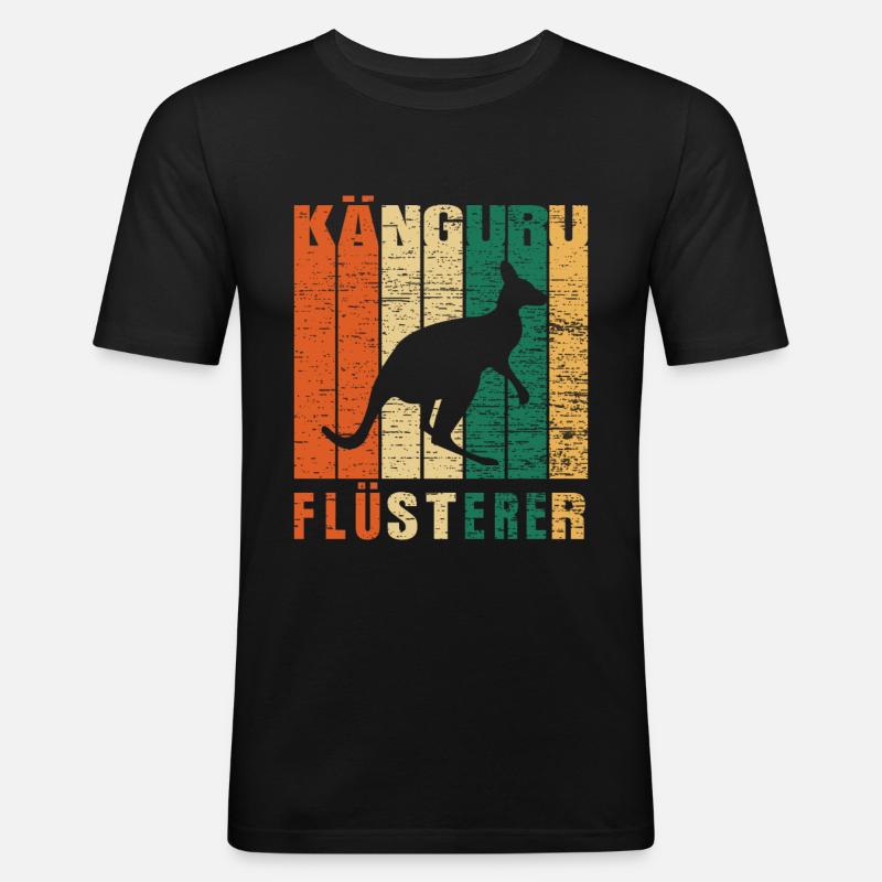 Känguru Flüsterer - Männer Slim Fit T-Shirt - Schwarz