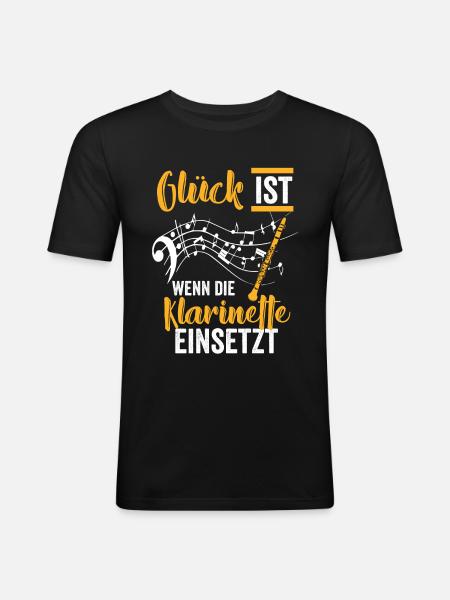 Klarinette Komponist - Männer Slim Fit T-Shirt - Schwarz