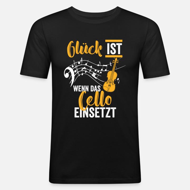Cello Konzert - Männer Slim Fit T-Shirt - Schwarz