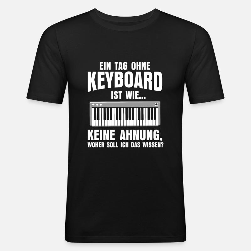 Keyboard - Männer Slim Fit T-Shirt - Schwarz