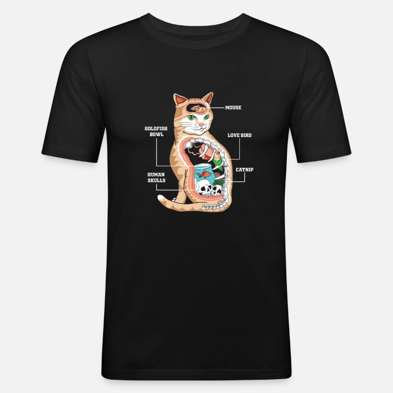 Anatomie Katze Tierarzt - Männer Slim Fit T-Shirt - Schwarz