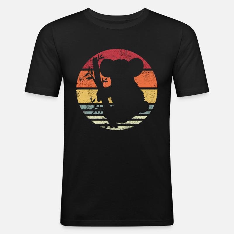 Koala Koalabär - Männer Slim Fit T-Shirt - Schwarz