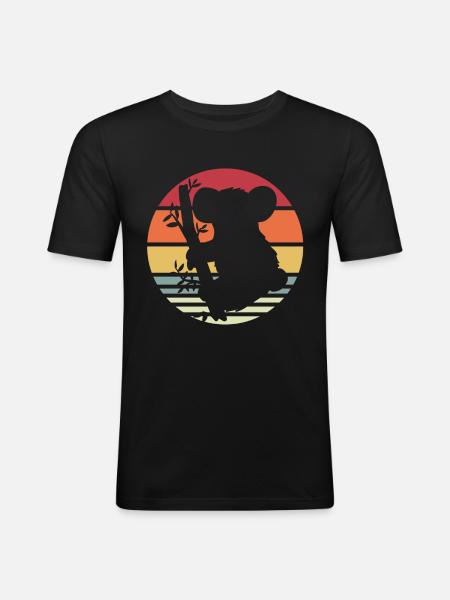 Koala - T-shirt près du corps Homme - noir