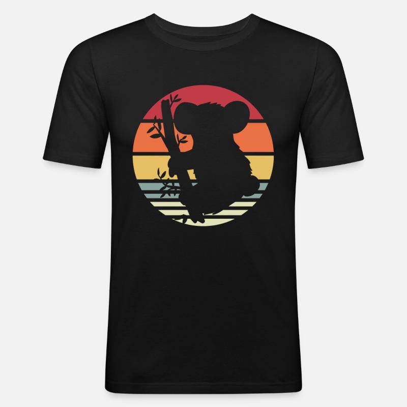 Koala - Männer Slim Fit T-Shirt - Schwarz