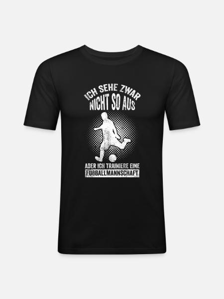 Fußball Trainer Fußballmannschaft - Männer Slim Fit T-Shirt - Schwarz