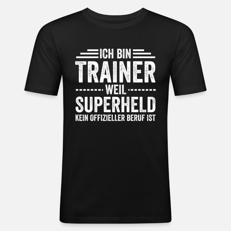 Fußball Trainer - Männer Slim Fit T-Shirt - Schwarz