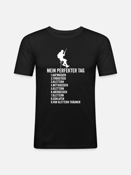 Klettern Klettersport - Männer Slim Fit T-Shirt - Schwarz
