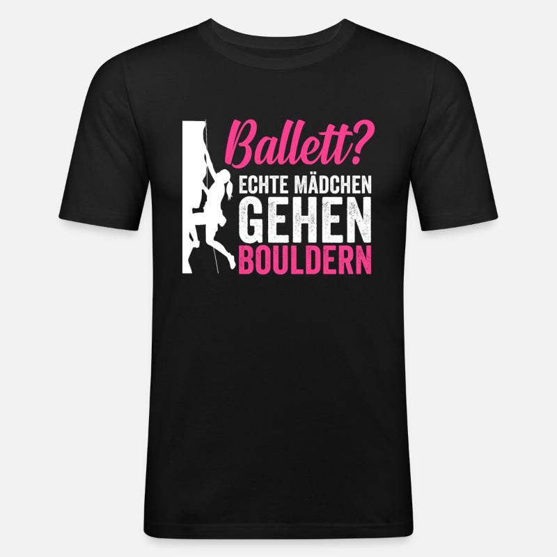 Bouldern Klettern Mädchen - Männer Slim Fit T-Shirt - Schwarz
