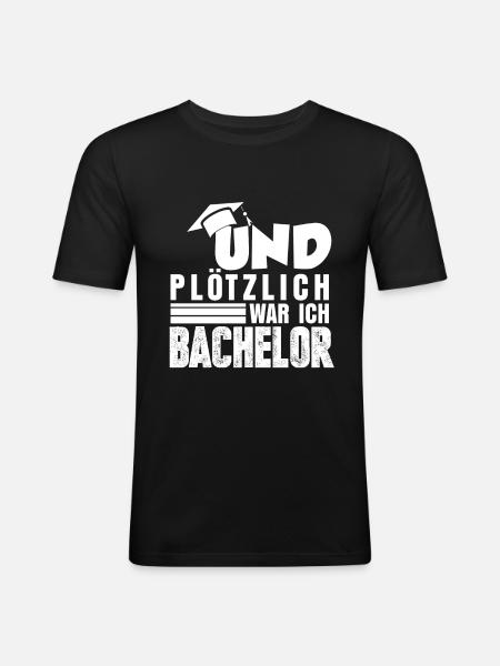 Bachelor Diplom - Männer Slim Fit T-Shirt - Schwarz