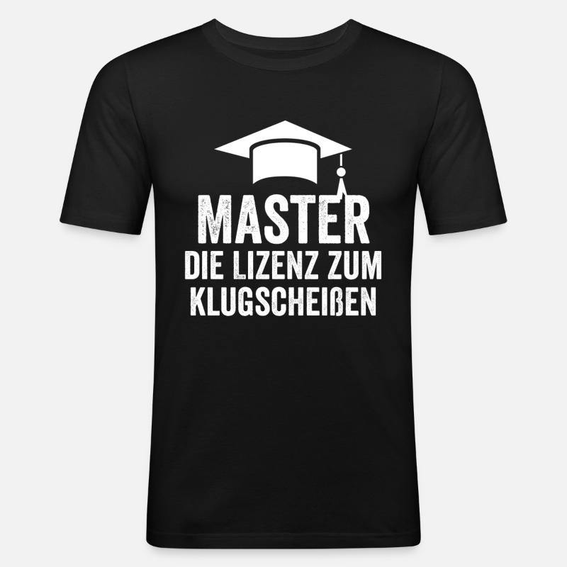 Master Student Diplom - Männer Slim Fit T-Shirt - Schwarz