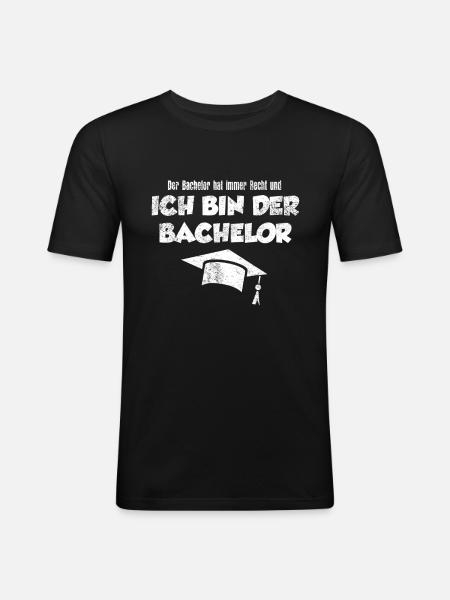 Bachelor Studium - Männer Slim Fit T-Shirt - Schwarz