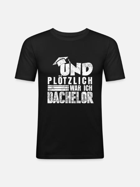 Bachelor Diplom - Männer Slim Fit T-Shirt - Schwarz