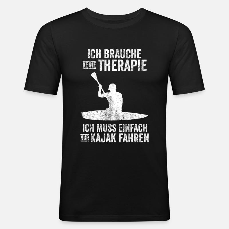 Kajak Kayaking - Männer Slim Fit T-Shirt - Schwarz