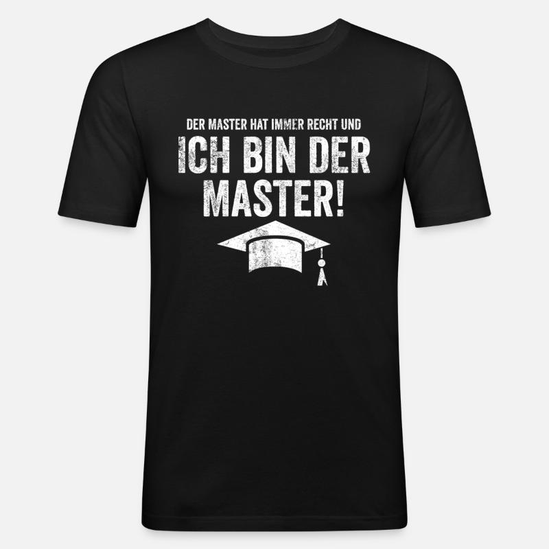 Master Studium Student Abschluss - Männer Slim Fit T-Shirt - Schwarz