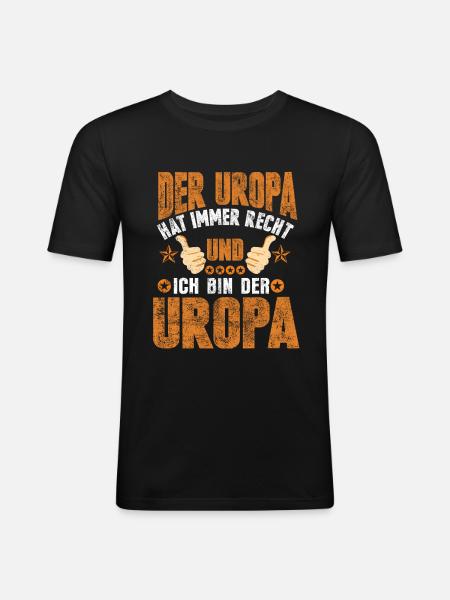 Uropa Ugroßeltern - Männer Slim Fit T-Shirt - Schwarz